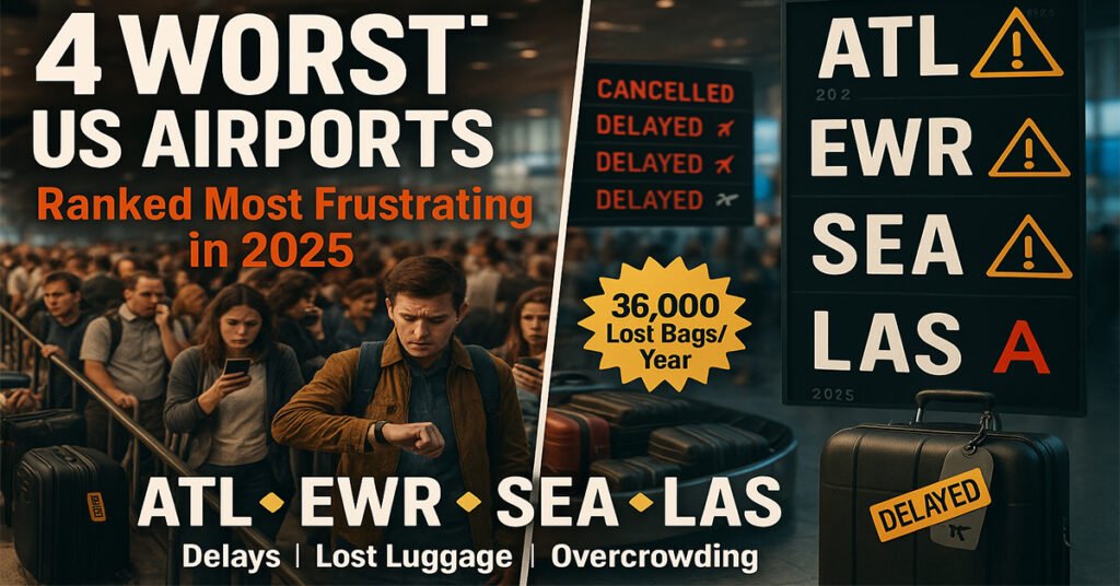 4 Worst US Airports Ranked Among World's Most Frustrating in 2025