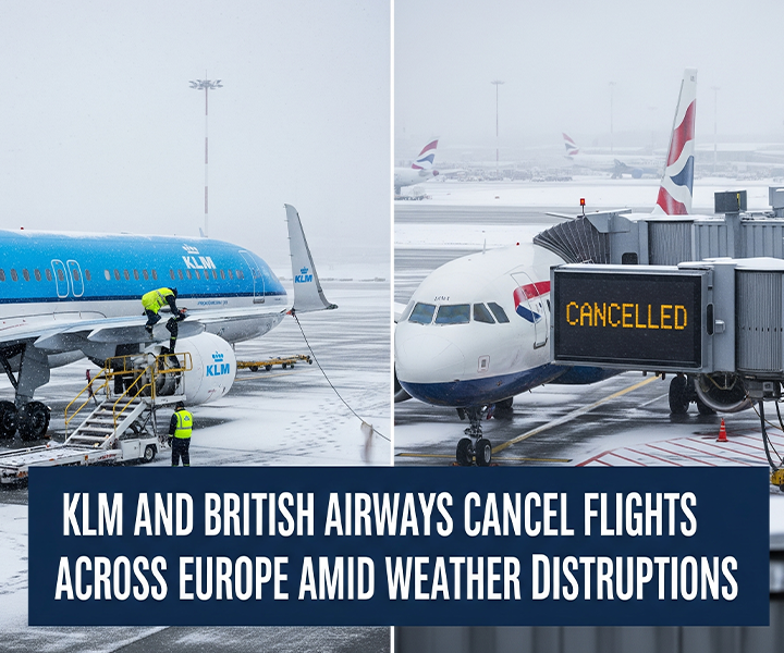 KLM and British Airways Cancel Flights Across Europe Amid Weather Disruptions