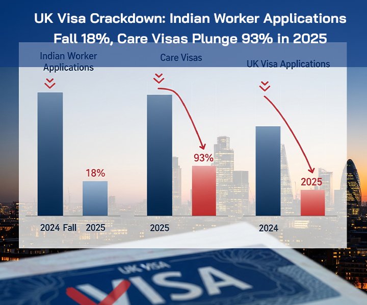 UK Visa Crackdown: Indian Worker Applications Fall 18%, Care Visas Plunge 93% in 2025