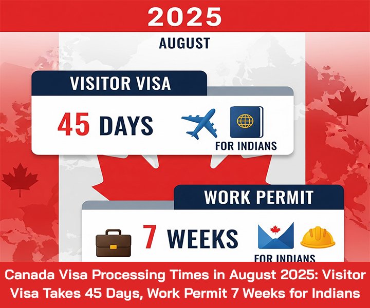 Canada Visa Processing Times in August 2025: Visitor Visa Takes 45 Days, Work Permit 7 Weeks for Indians