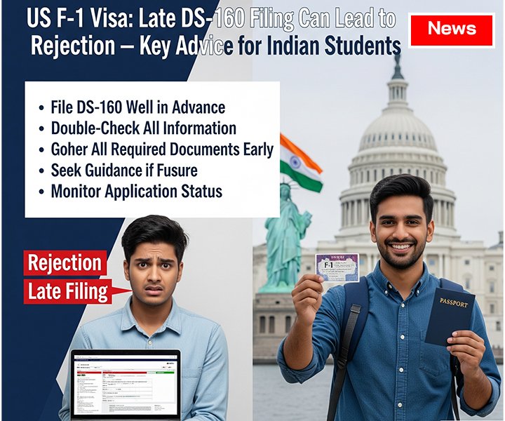 US F-1 Visa: Late DS-160 Filing Can Lead to Rejection – Key Advice for Indian Students