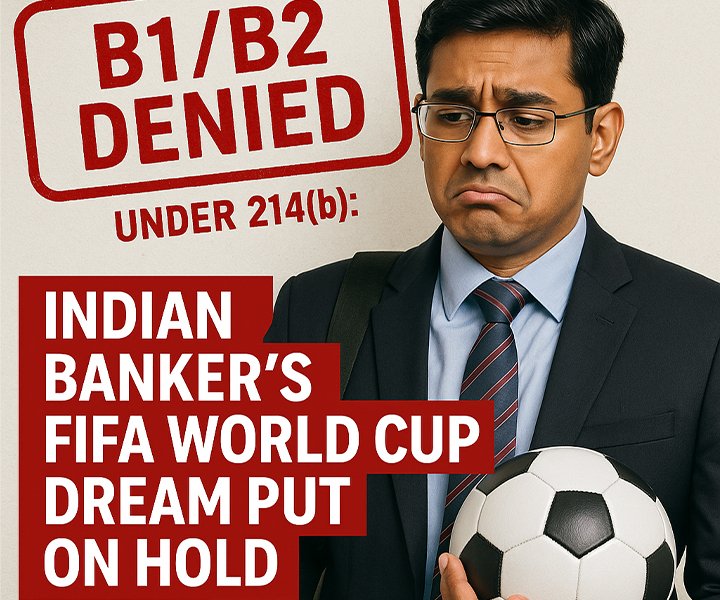 B1/B2 Visa Denied Under 214(b): Indian Banker’s FIFA World Cup Dream Put on Hold