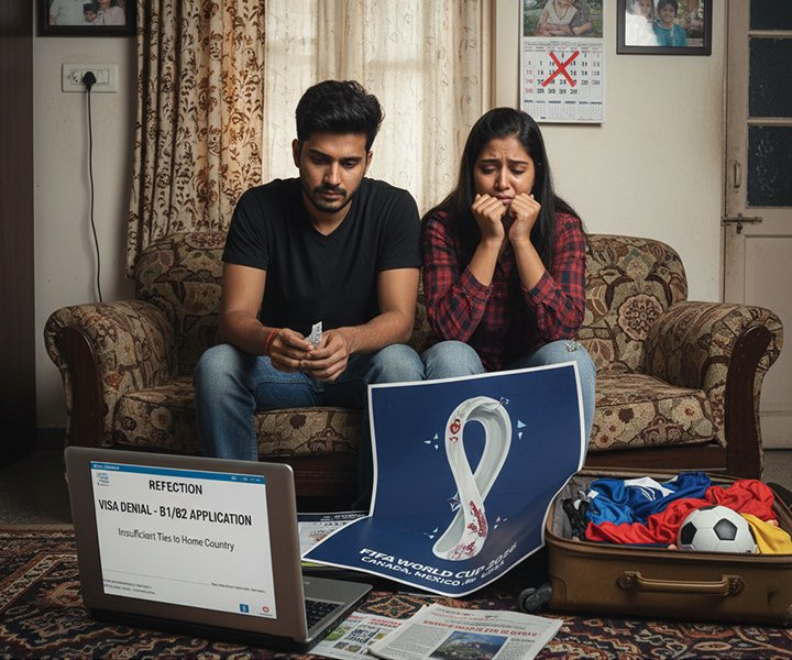 ‘Can’t Take More Than…’: Indian Couple’s B1/B2 Visa Rejection Shatters FIFA World Cup 2026 Dream