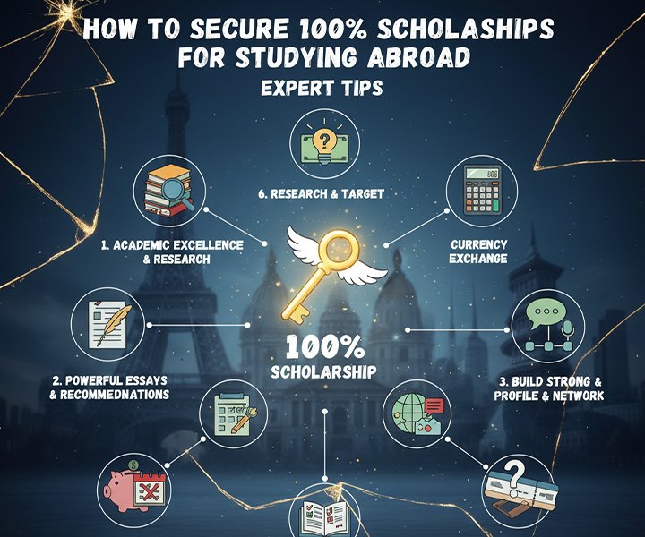 How to Secure 100% Scholarships for Studying Abroad: Expert Tips