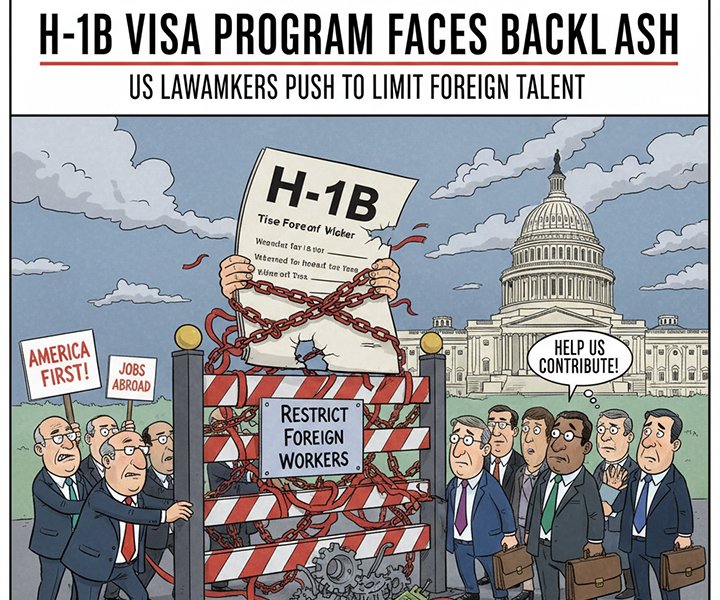 H-1B Visa Program Faces Backlash as US Lawmakers Push to Restrict Foreign Workers