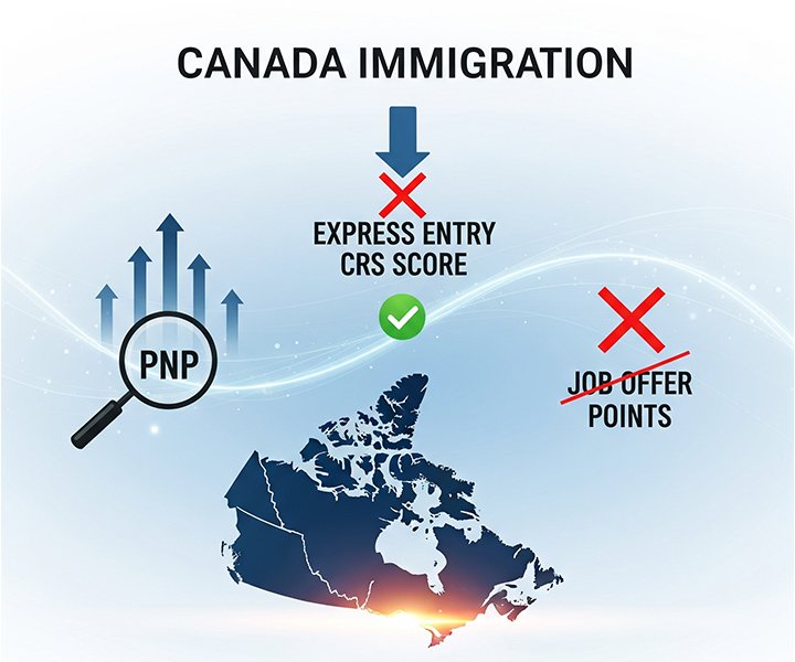 Canada Immigration 2025: Lower CRS Score in Express Entry, PNP Boost, and Job Offer Points Removal Explained