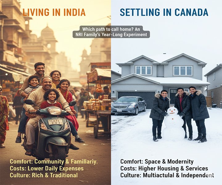 Living in India vs Settling in Canada: Comfort, Costs, and Culture Lessons from an NRI Family’s Year-Long Experiment