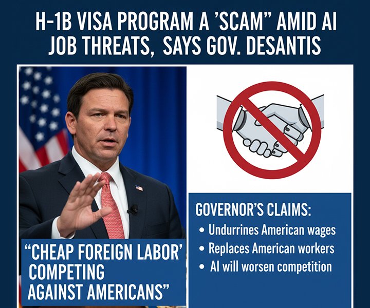 H-1B Visa Program a “Scam” Bringing in Cheap Foreign Labor Amid AI Job Threats, Says Florida Governor Ron DeSantis