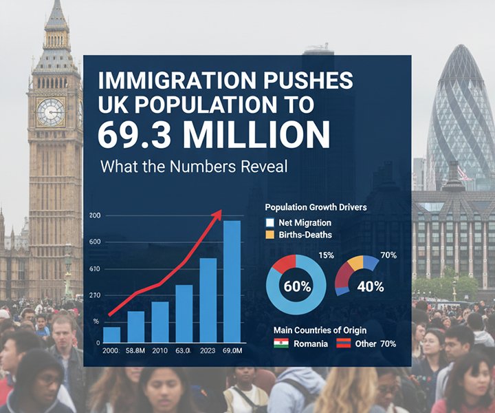 Immigration Pushes UK Population to 69.3 Million: What the Numbers Reveal
