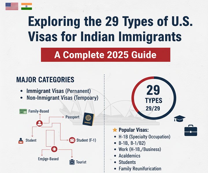 Exploring the 29 Types of U.S. Visas for Indian Immigrants: A Complete 2025 Guide