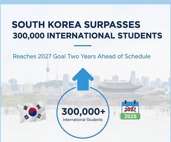 South Korea Surpasses 300,000 International Students – Reaches 2027 Goal Two Years Ahead of Schedule