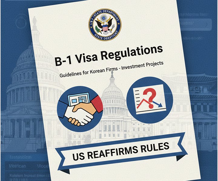 US Reaffirms B-1 Visa Rules for Korean Firms Amid Investment Project Concerns
