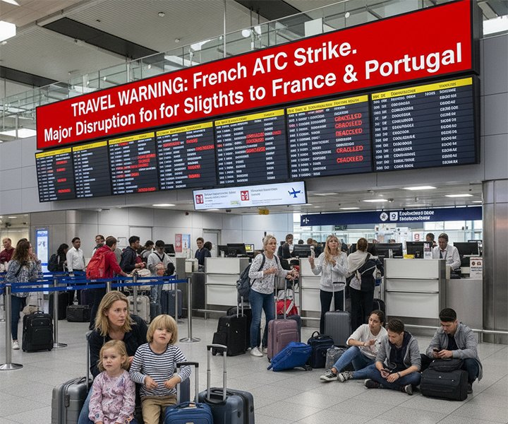 Major Travel Warning: Disruption Looms for Holidaymakers Heading to Spain, France, and Portugal Amid French Air Traffic Control Strike