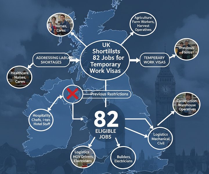 UK Shortlists 82 Jobs for Temporary Work Visas to Address Labour Shortages